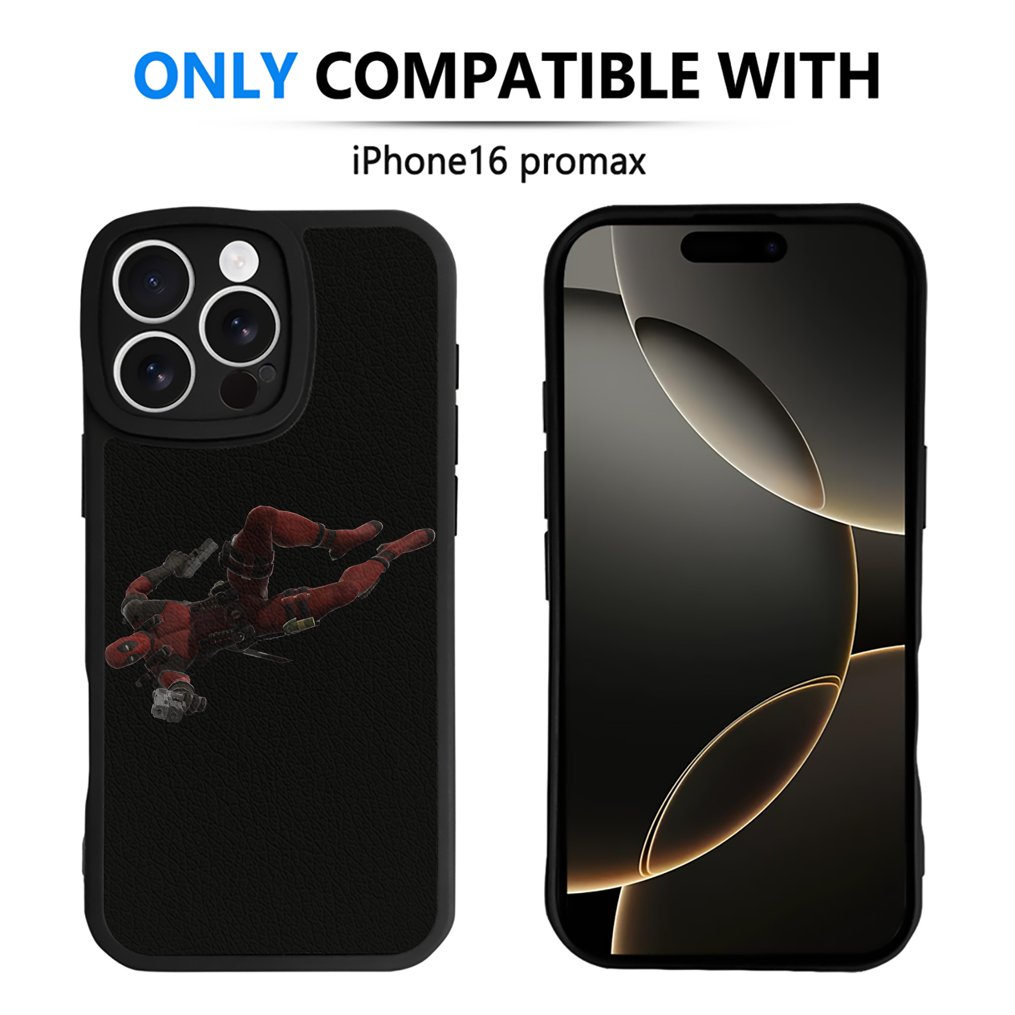 （画像用） Deadpool デッドプール 【iPhone 16シリーズ対応】シリコンスマホケース（レザー調） 材質：シリコン